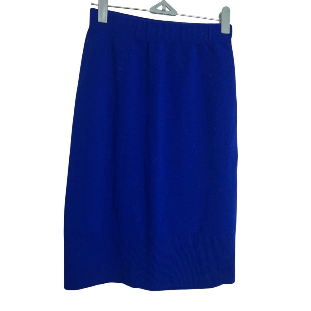 Vintage Knit Blue Sweater Pencil Skirt Size Small